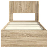 Struttura del letto con stoccaggio e testata Rovere Sonoma