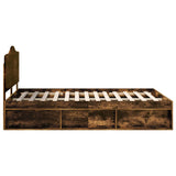 Struttura del letto Rovere fumé 140 x 190 cm Pino massello