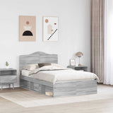 Struttura del letto Grigio Sonoma 120 x 190 cm Pino massello