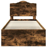 Struttura del letto Rovere fumé 100 x 200 cm Pino massello