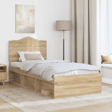 Struttura del letto Rovere Sonoma 75 x 190 cm Pino massello