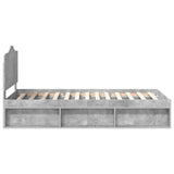 Struttura del letto Grigio Concretè 75 x 190 cm Pino massello
