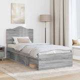 Struttura del letto Grigio Sonoma 75 x 190 cm Pino massello