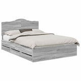 Struttura del letto con cassetto Sonoma grigia 150 x 200 cm