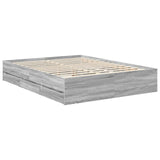 Struttura del letto con cassetto Sonoma grigia 150 x 200 cm