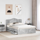 Struttura del letto con cassetto Grigio Cemento 140 x 200 cm