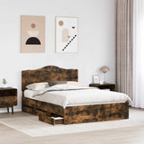 Struttura del letto con cassetto Rovere Fumo 140 x 200 cm