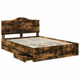 Struttura del letto con cassetto Rovere Fumo 140 x 200 cm
