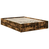 Struttura del letto con cassetto Rovere Fumo 140 x 200 cm