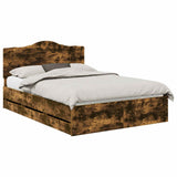 Struttura del letto con cassetto Rovere Fumo 140 x 190 cm