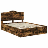 Struttura del letto con cassetto Rovere Fumo 140 x 190 cm