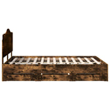 Struttura del letto con cassetto Rovere Fumo 140 x 190 cm