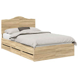 Struttura del letto con cassetto Rovere Sonoma 120 x 190 cm
