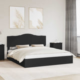 Letto con Contenitore Nero 200 x 200 cm Legno truciolato