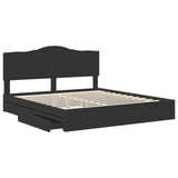 Letto con Contenitore Nero 200 x 200 cm Legno truciolato