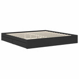 Letto con Contenitore Nero 200 x 200 cm Legno truciolato