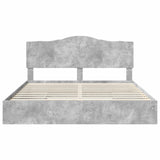 Letto con Contenitore con testiera Grigio cemento 200 x 200 cm