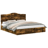 Letto con Contenitore con testiera Rovere fumé 200 x 200 cm