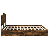 Letto con Contenitore con testiera Rovere fumé 200 x 200 cm