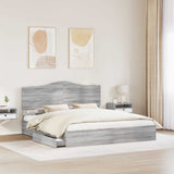 Letto con Contenitore con testiera Grigio Sonoma 200 x 200 cm
