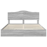 Letto con Contenitore con testiera Grigio Sonoma 200 x 200 cm