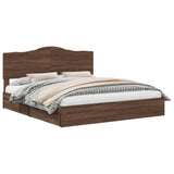 Letto con Contenitore con testiera Rovere Marrone 200 x 200 cm