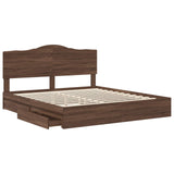 Letto con Contenitore con testiera Rovere Marrone 200 x 200 cm