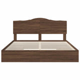 Letto con Contenitore con testiera Rovere Marrone 200 x 200 cm