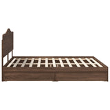 Letto con Contenitore con testiera Rovere Marrone 200 x 200 cm