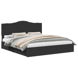 Letto con Contenitore Nero 180 x 200 cm Legno truciolato