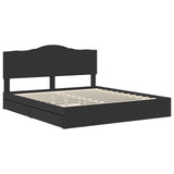 Letto con Contenitore Nero 180 x 200 cm Legno truciolato