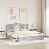 Letto con Contenitore con testiera Grigio cemento 180 x 200 cm