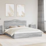 Letto con Contenitore con testiera Grigio Sonoma 180 x 200 cm