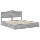 Letto con Contenitore con testiera Grigio Sonoma 180 x 200 cm
