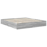 Letto con Contenitore con testiera Grigio Sonoma 180 x 200 cm