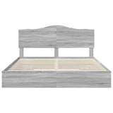 Letto con Contenitore con testiera Grigio Sonoma 180 x 200 cm