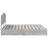 Letto con Contenitore con testiera Grigio Sonoma 180 x 200 cm