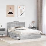 Letto con Contenitore con testiera Grigio Sonoma 160 x 200 cm