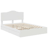Letto con Contenitore Bianco 150 x 200 cm Legno truciolato