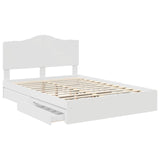 Letto con Contenitore Bianco 150 x 200 cm Legno truciolato
