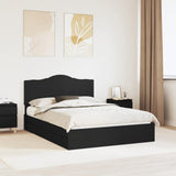 Letto con Contenitore Nero 150 x 200 cm Legno truciolato