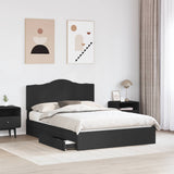 Letto con Contenitore Nero 150 x 200 cm Legno truciolato