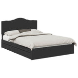 Letto con Contenitore Nero 150 x 200 cm Legno truciolato