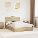Letto con Contenitore con testiera Rovere Sonoma 150 x 200 cm
