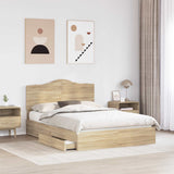 Letto con Contenitore con testiera Rovere Sonoma 150 x 200 cm