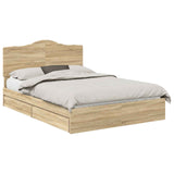 Letto con Contenitore con testiera Rovere Sonoma 150 x 200 cm