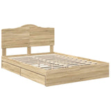 Letto con Contenitore con testiera Rovere Sonoma 150 x 200 cm