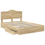 Letto con Contenitore con testiera Rovere Sonoma 150 x 200 cm