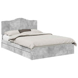 Letto con Contenitore con testiera Grigio cemento 150 x 200 cm