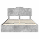 Letto con Contenitore con testiera Grigio cemento 140 x 190 cm